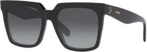 Celine Bold 3 Dots Smoke Gradient Square Ladies Sunglasses CL4055IN 01B 55