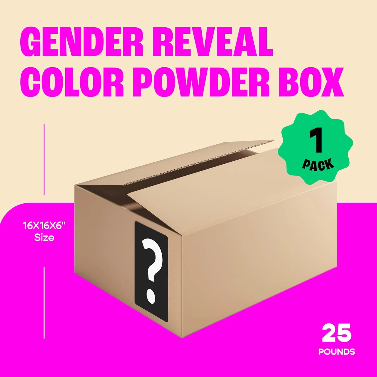 Chameleon Colors Pink Gender Reveal Powder - 25 lb Box - Vibrant Pink Color - Pink Powder for Gender Reveal - Easy Cleanup - Non-Toxic