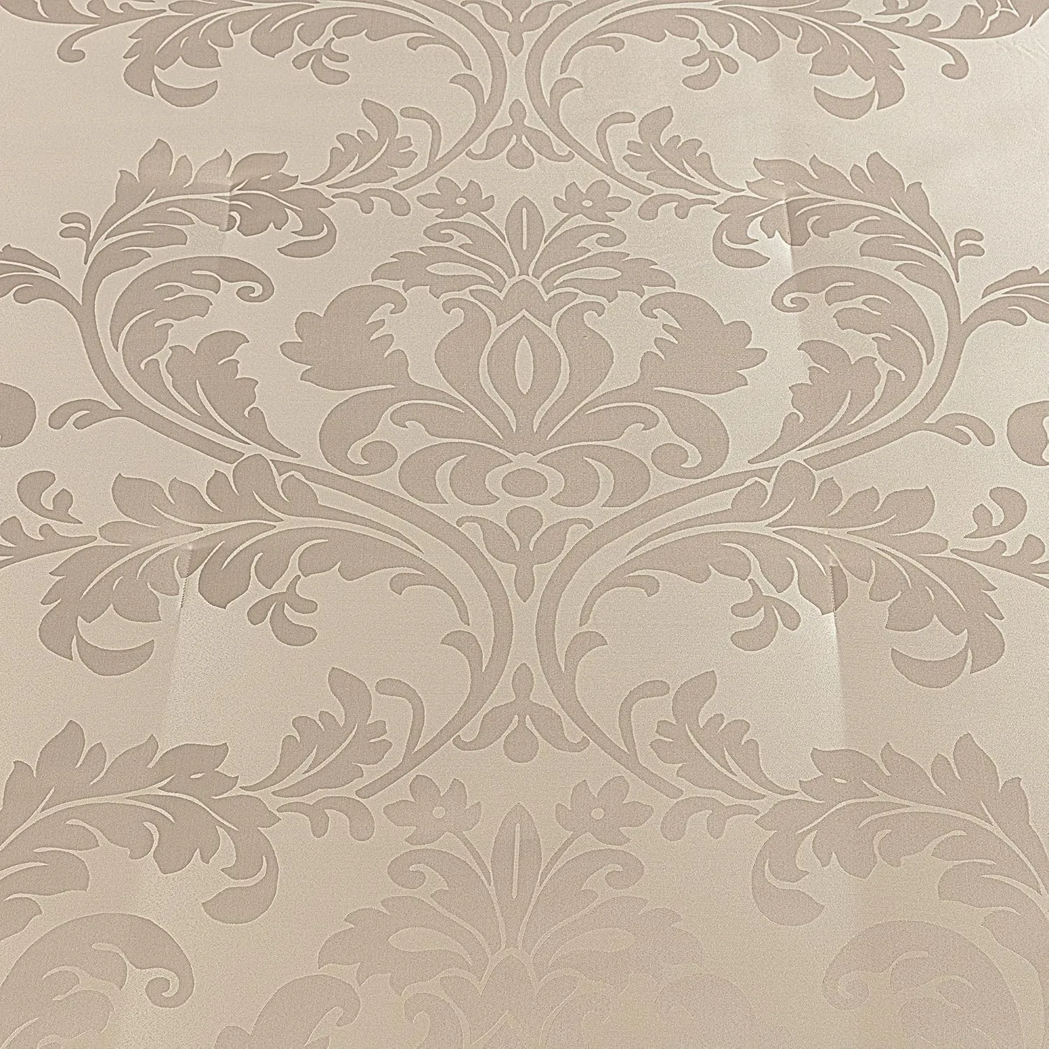 Chezmoi Collection Royale 7-Piece Jacquard Floral Comforter Set, Queen, Champagne