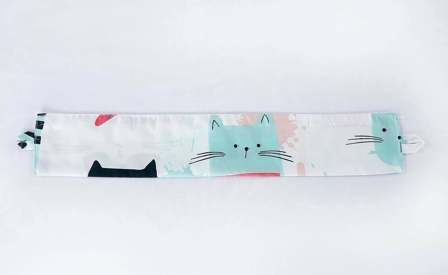 Chezmoi Collection 4-Piece Kids/Teens Cartoon Cats Window Curtain Set - Soft Microfiber Blue Pink Black White Whimsical Cute Cat Children Bedroom Curtains, 2-Panels (42" W x 63" L)