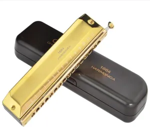 Chromatic Harmonica 16 Hole Professional Armonica(Gold)