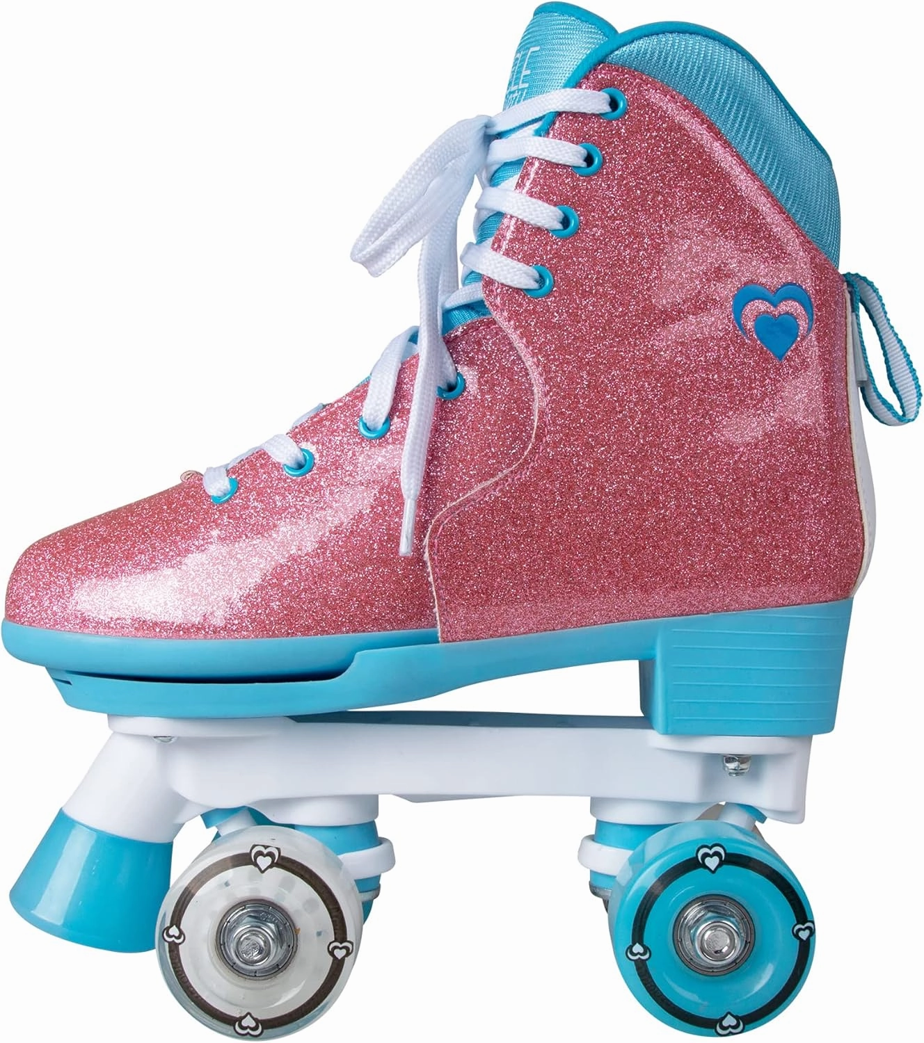 Circle Society Adjustable Kids Roller Skates, Sizes 12-3 & 3-7 US, Indoor & Outdoor Roller Skates, Comfortable Lace-Up Design for Beginners, Fun Gift for Girls, Toddler Quad Skates for Youth & Teens