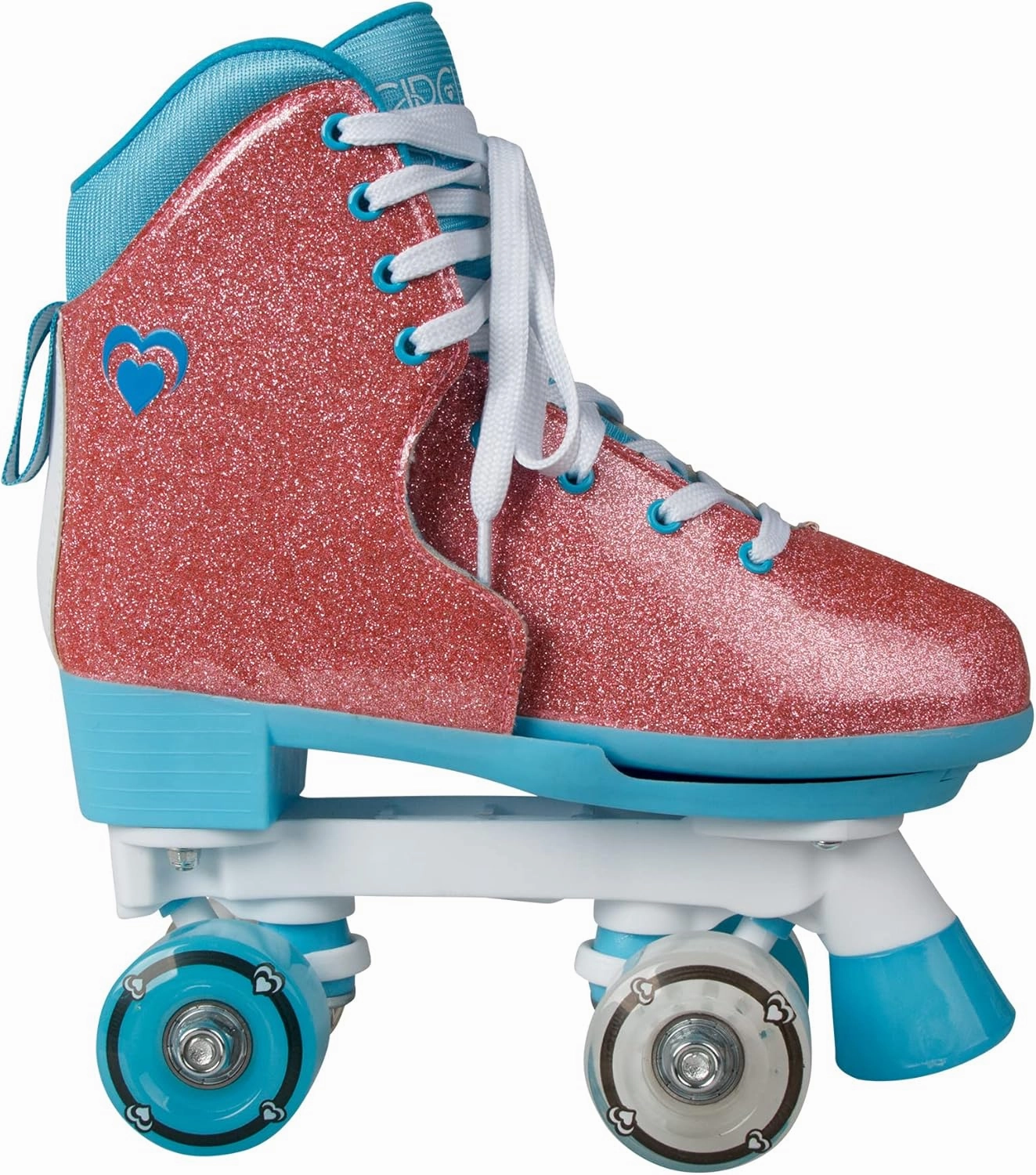 Circle Society Adjustable Kids Roller Skates, Sizes 12-3 & 3-7 US, Indoor & Outdoor Roller Skates, Comfortable Lace-Up Design for Beginners, Fun Gift for Girls, Toddler Quad Skates for Youth & Teens