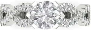 Clara Pucci 1.36Ct Round cut Lab Created Diamond VS1-2, G-H 18k - Rose Solid White Gold Solitaire W/Accents Promise anniversary Engagement Ring