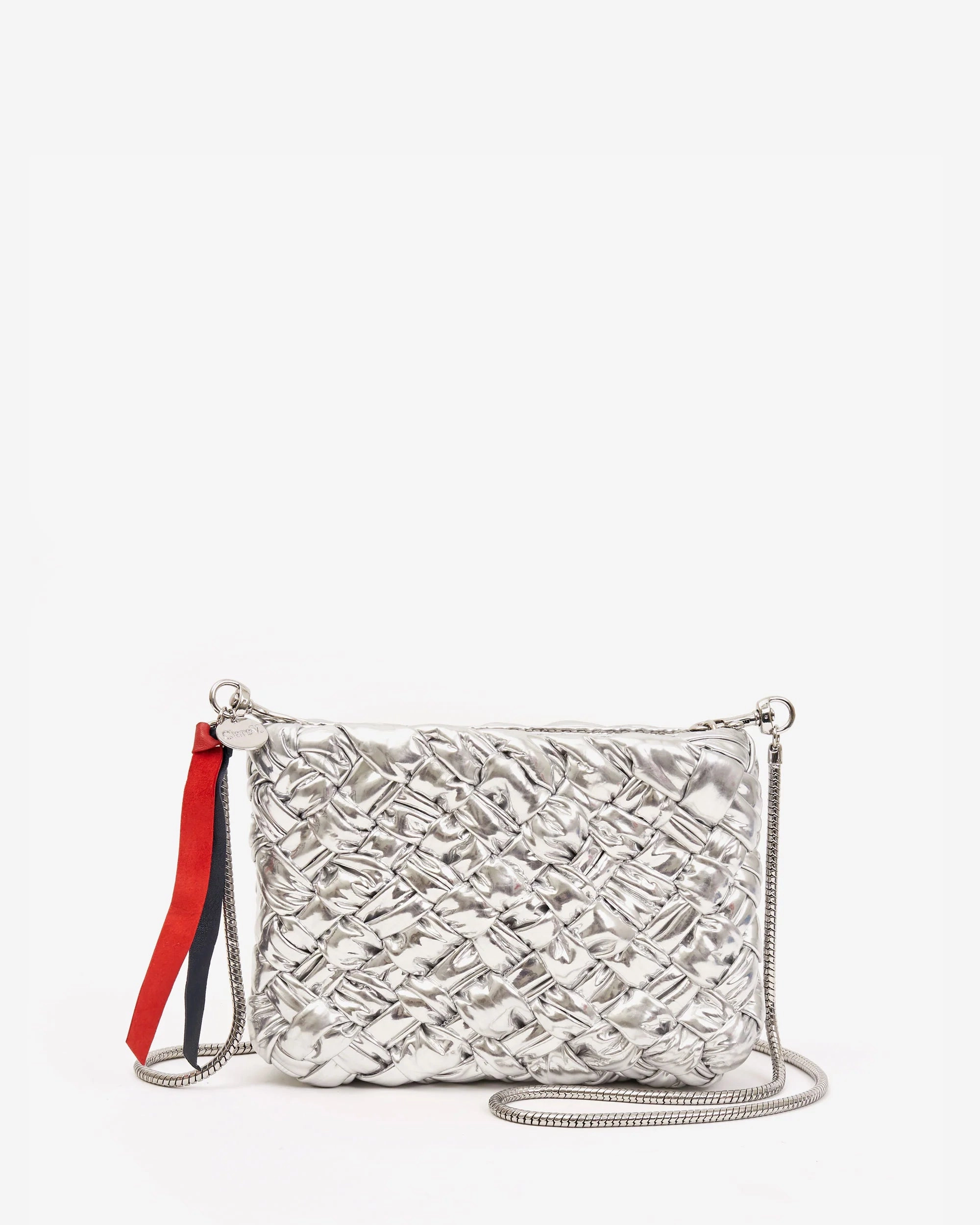 Clare V. - Estelle - Puffy Silver Woven Specchio