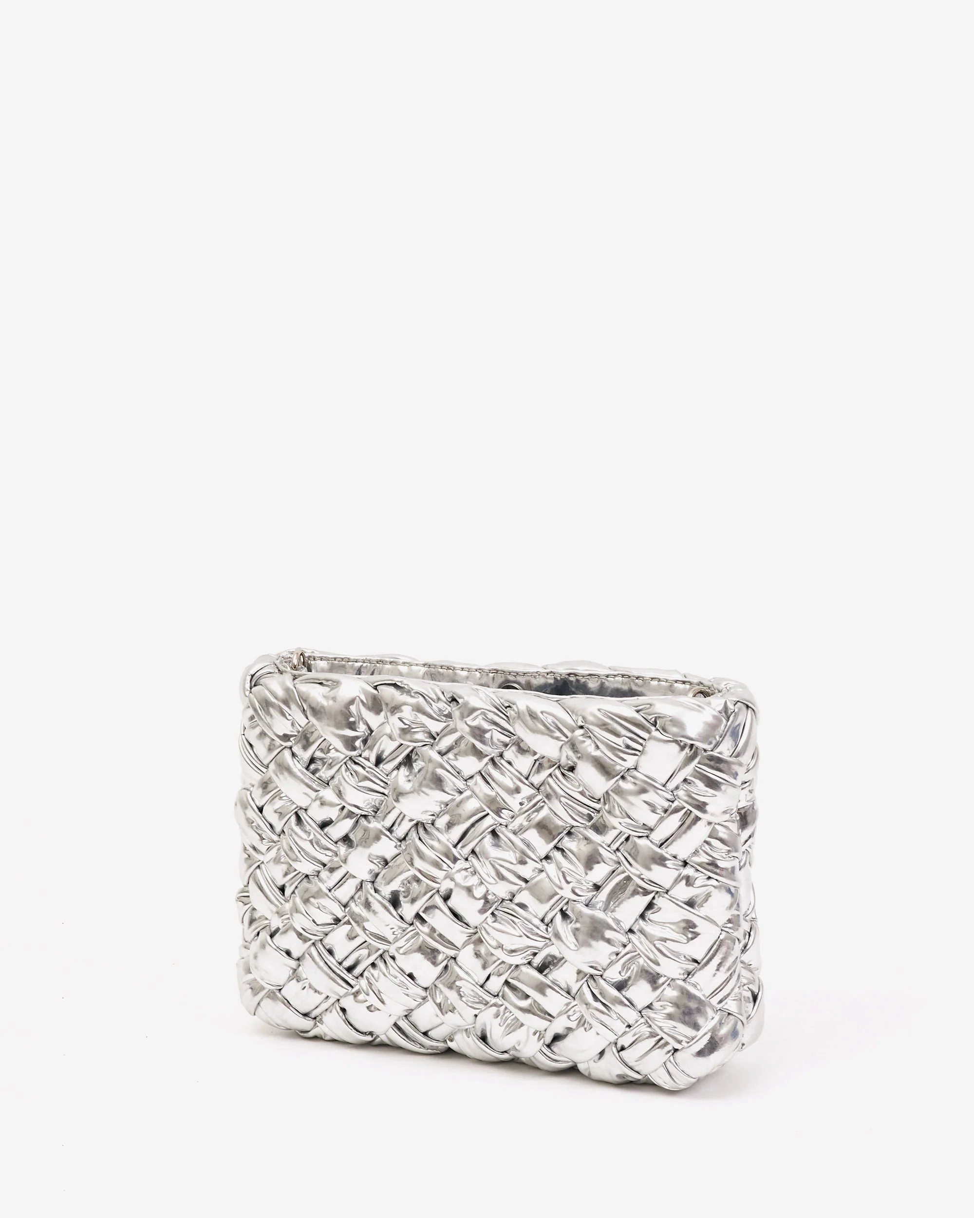 Clare V. - Estelle - Puffy Silver Woven Specchio
