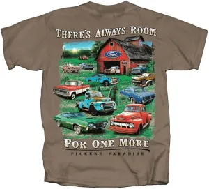 Classic Ford Vehicles T-Shirt, There's Always Room for One More, Pickers Paradise Design, Brown
