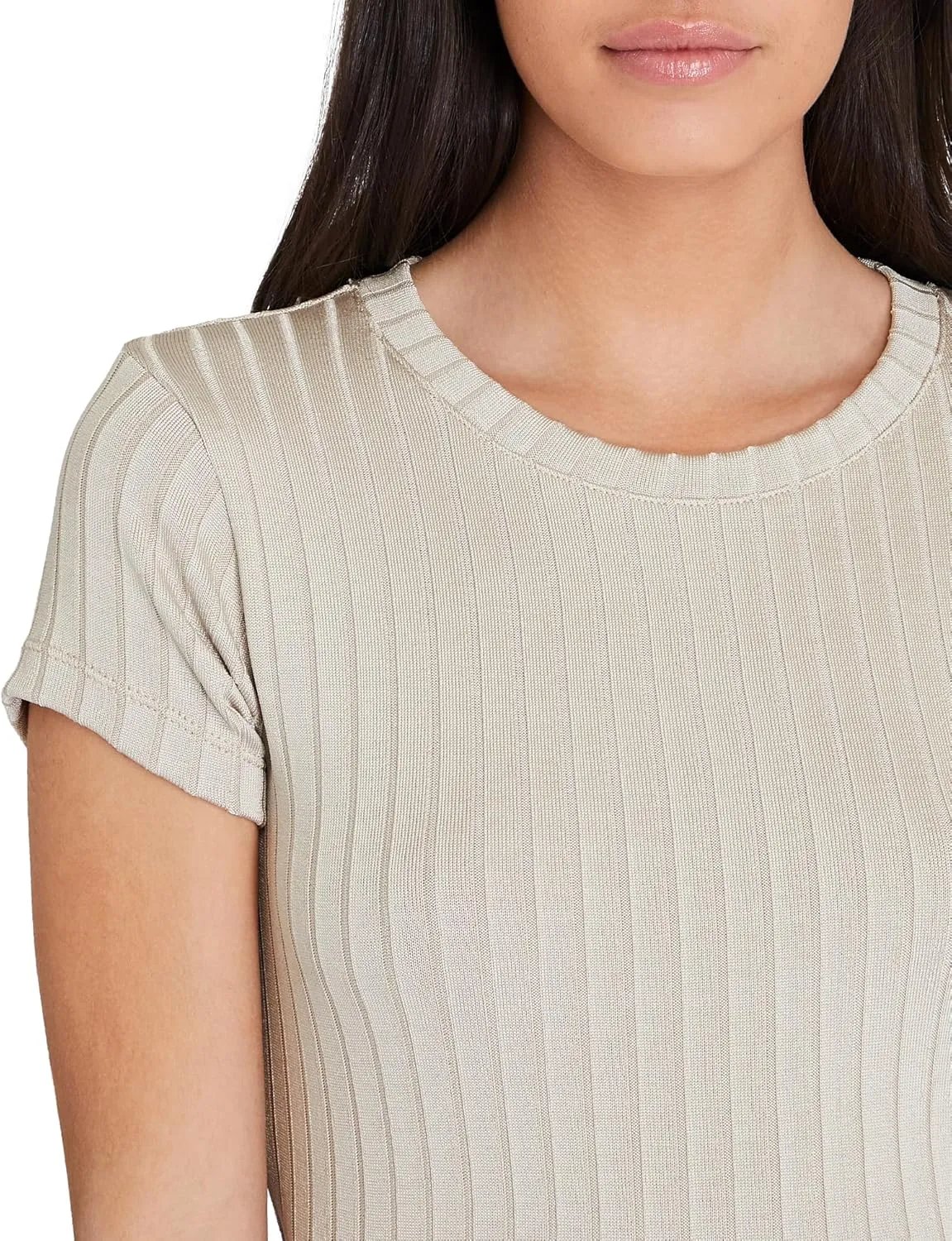 Club Monaco Women's Shiny Wide Rib Bowee Tee