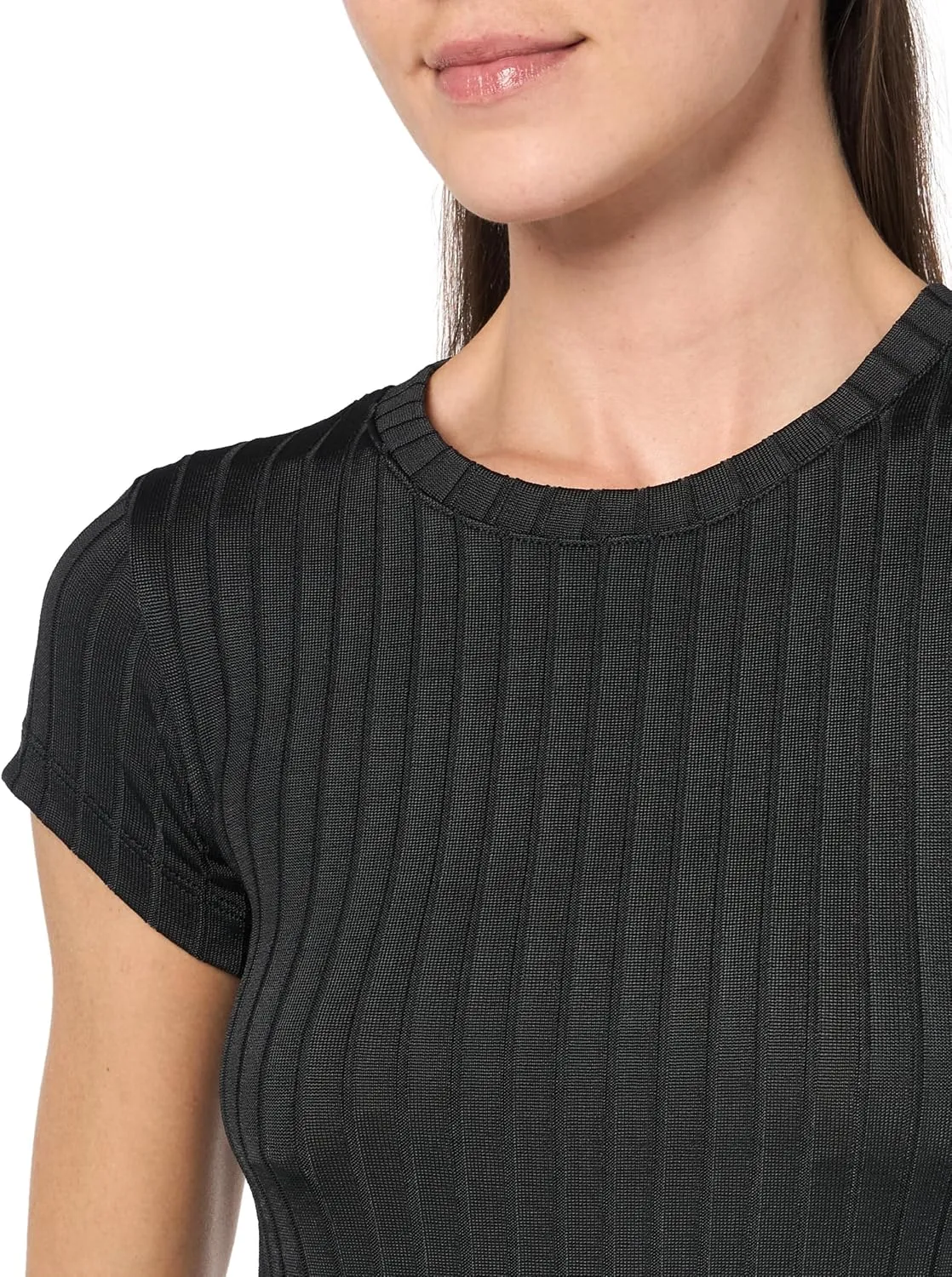 Club Monaco Women's Shiny Wide Rib Bowee Tee
