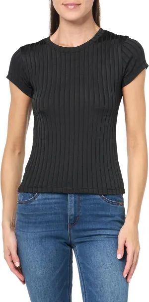 Club Monaco Women's Shiny Wide Rib Bowee Tee