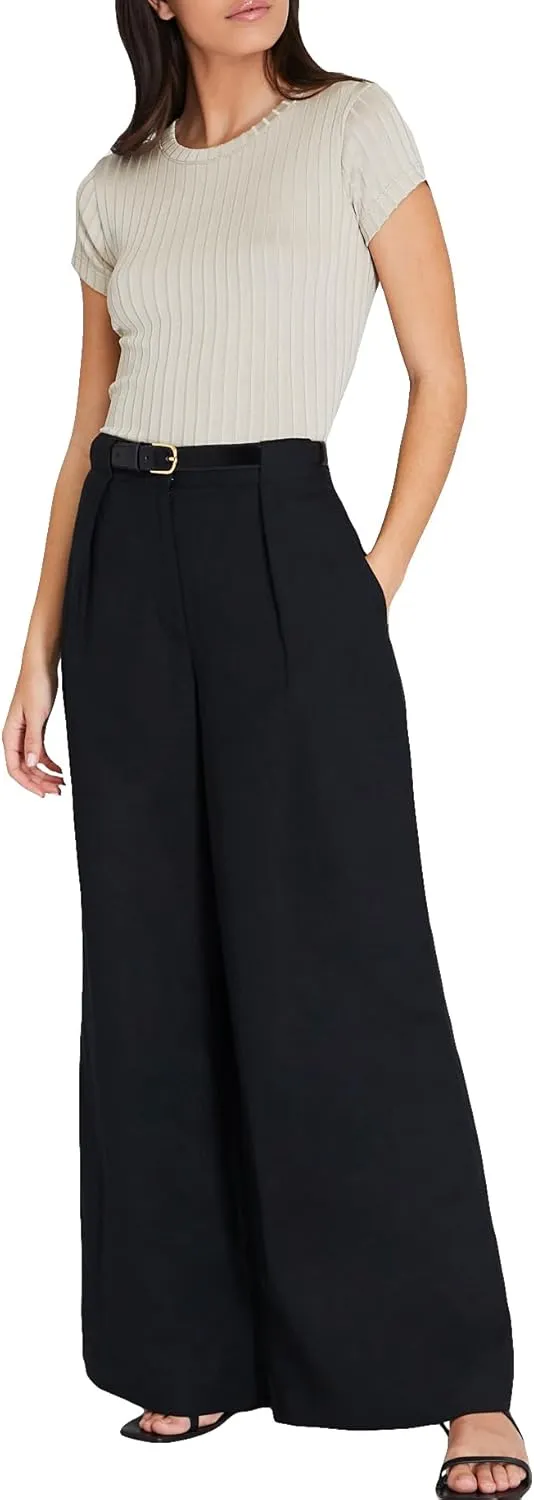 Club Monaco Women's Shiny Wide Rib Bowee Tee