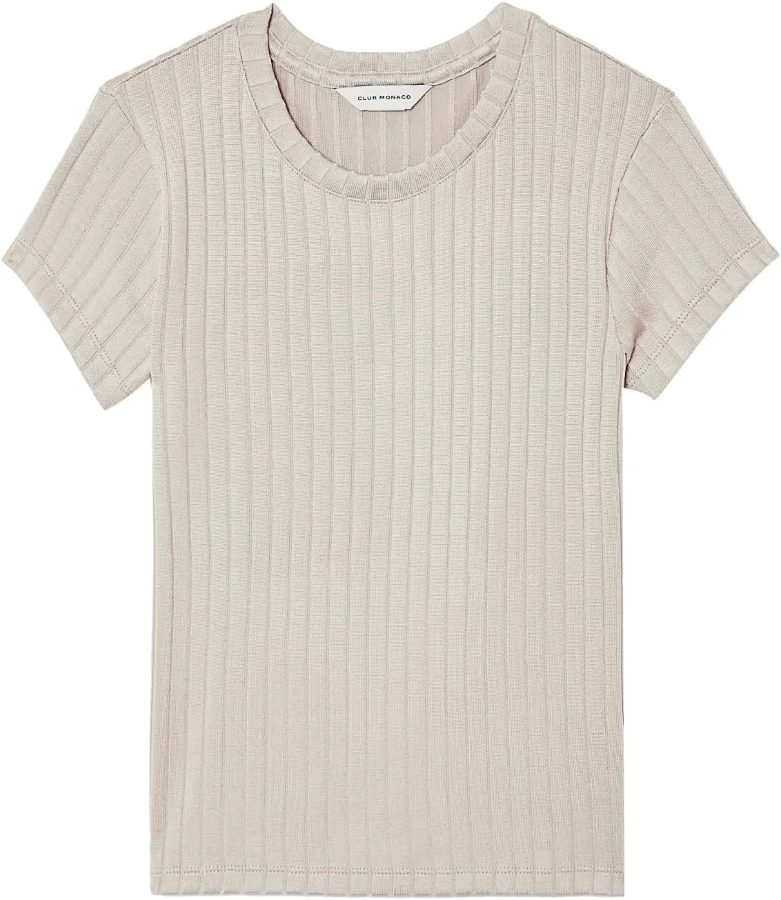 Club Monaco Women's Shiny Wide Rib Bowee Tee
