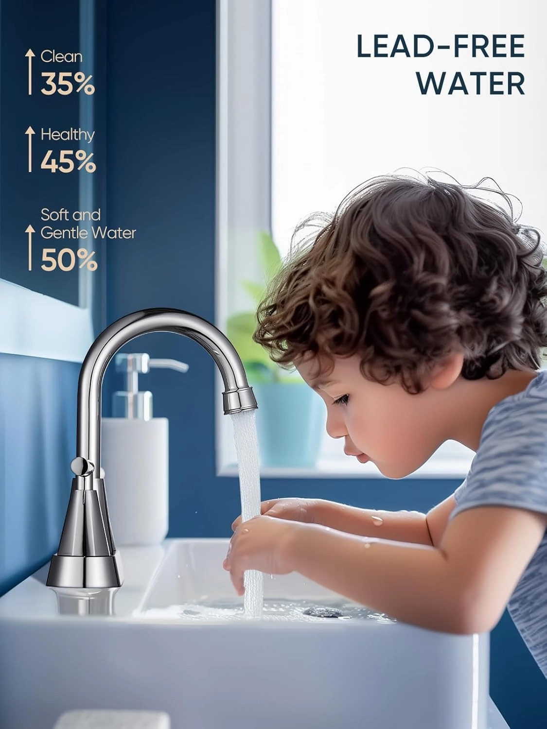 Cobbe Bathroom Faucets for Sink 3 Hole, 4 Inch with Pop Up Drain and 2 Supply Hoses, 2 Handle Centerset Bathroom Faucet for Sink Vanity, Chrome, 2 Pack