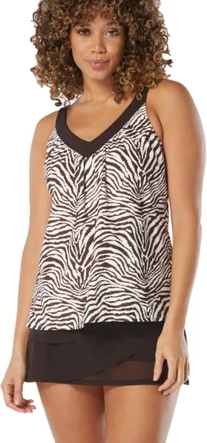 COCO REEF Core Bra Sized V-Neck Underwire Tankini Top — Supportive Cup Size Bikini Top