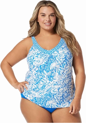 COCO REEF Core Bra Sized V-Neck Underwire Tankini Top — Supportive Cup Size Bikini Top
