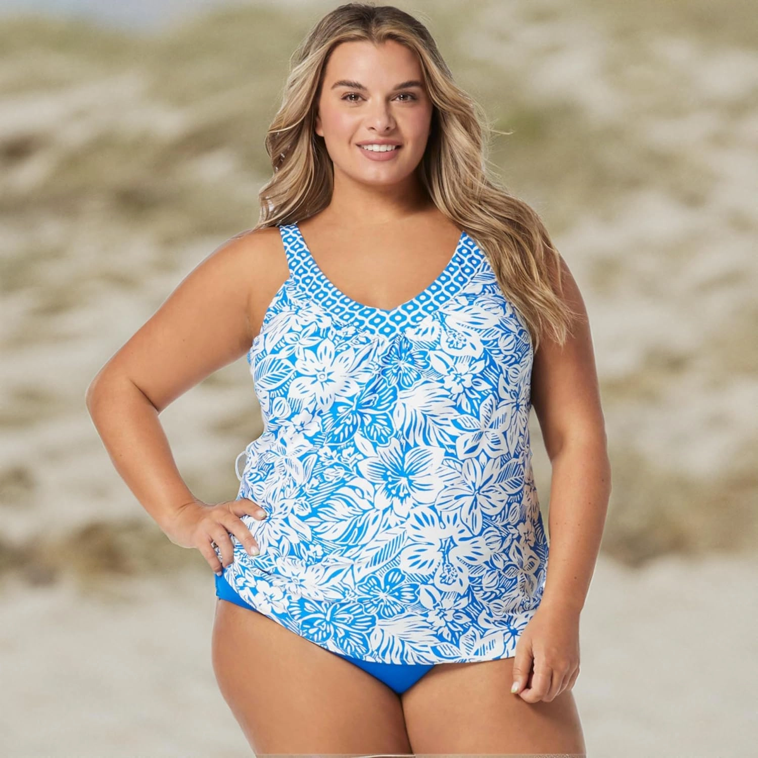 COCO REEF Core Bra Sized V-Neck Underwire Tankini Top — Supportive Cup Size Bikini Top