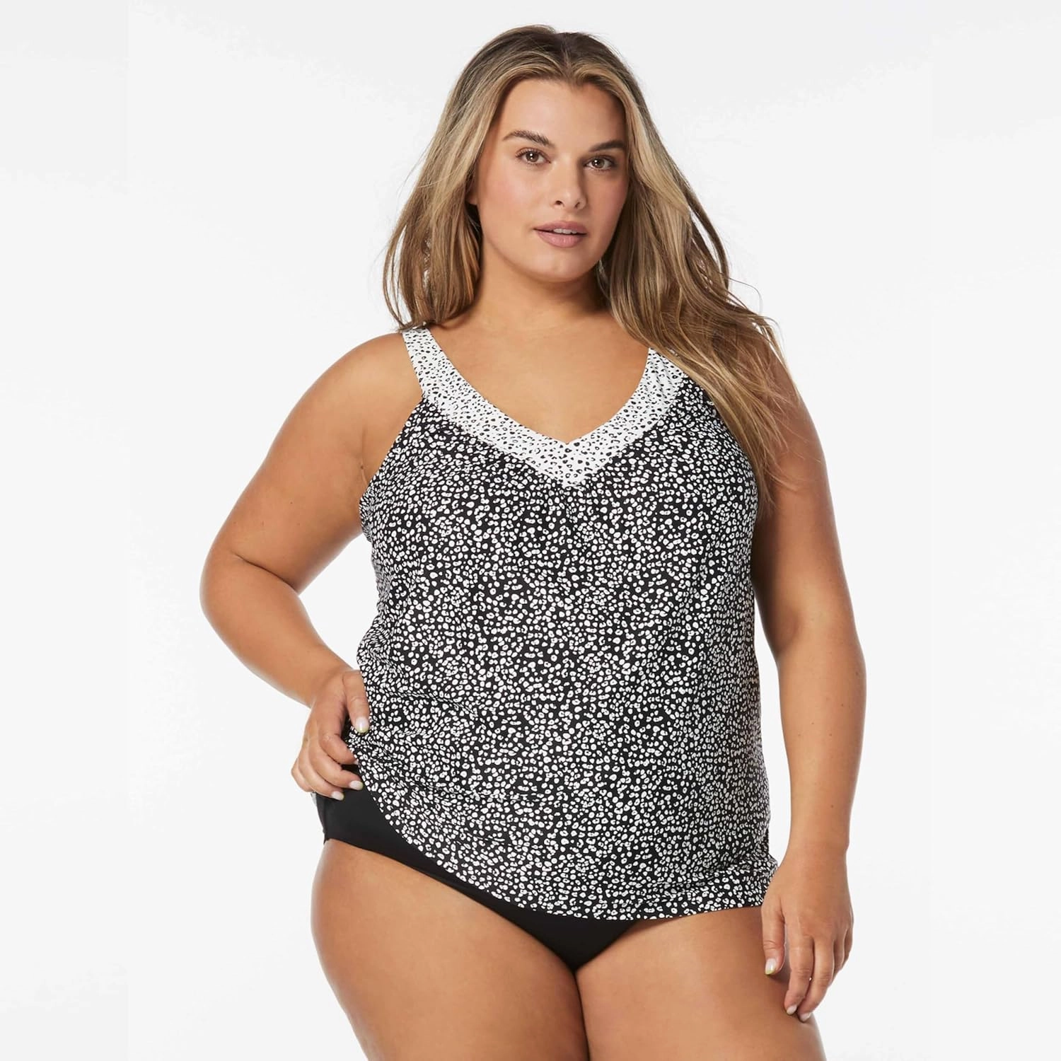 COCO REEF Core Bra Sized V-Neck Underwire Tankini Top — Supportive Cup Size Bikini Top