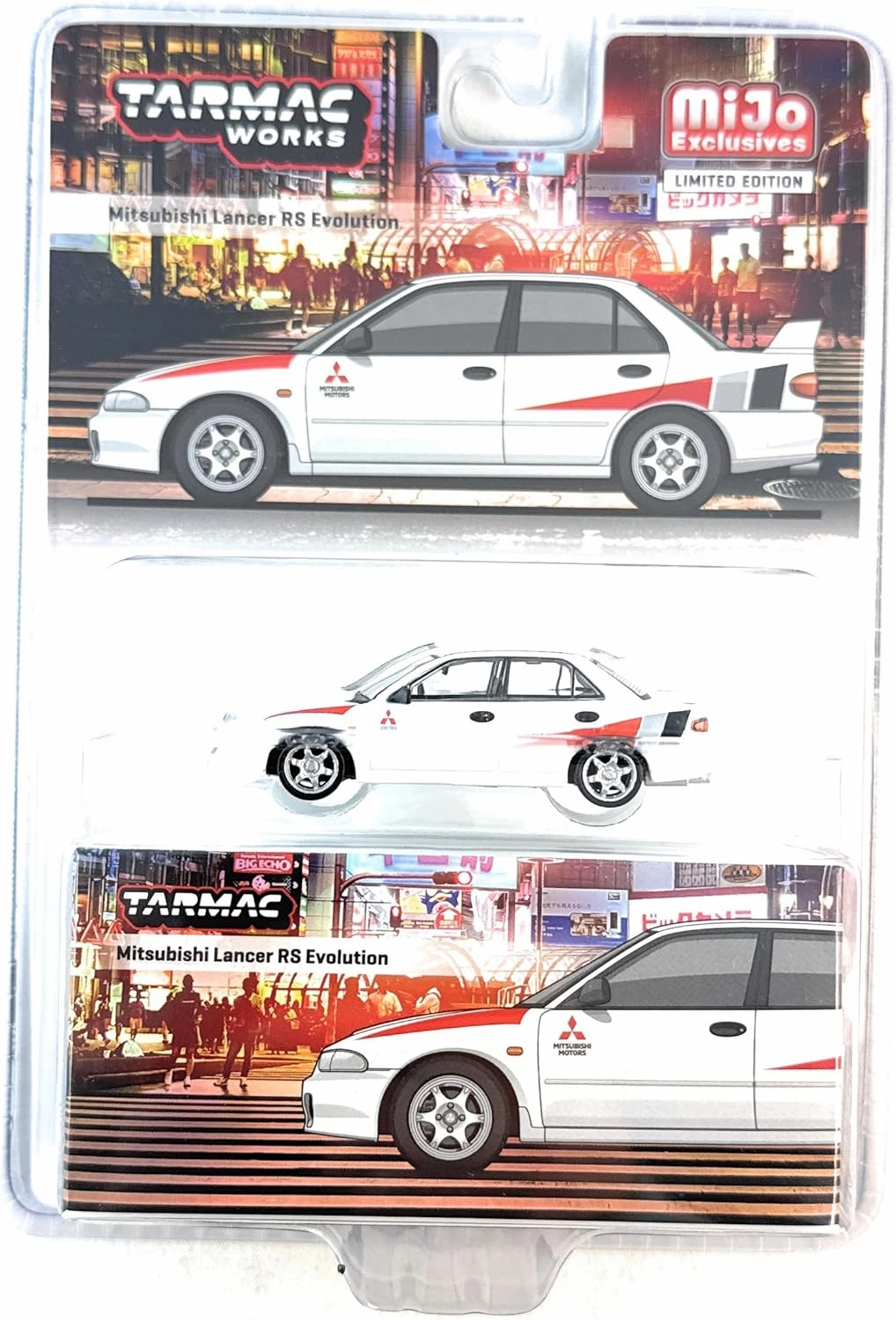 Collectible Model Car Compatible with Tarmac Works 1:64 Mitsubishi Lancer RS Evolution, Limited Edition, White Die-Cast Model Car