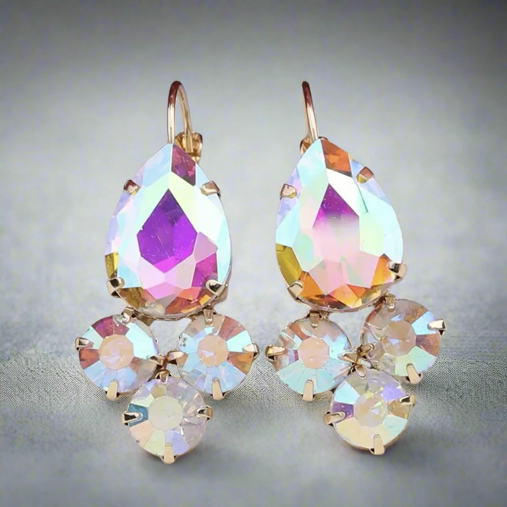 Color Rich Dangle Earrings-Pear