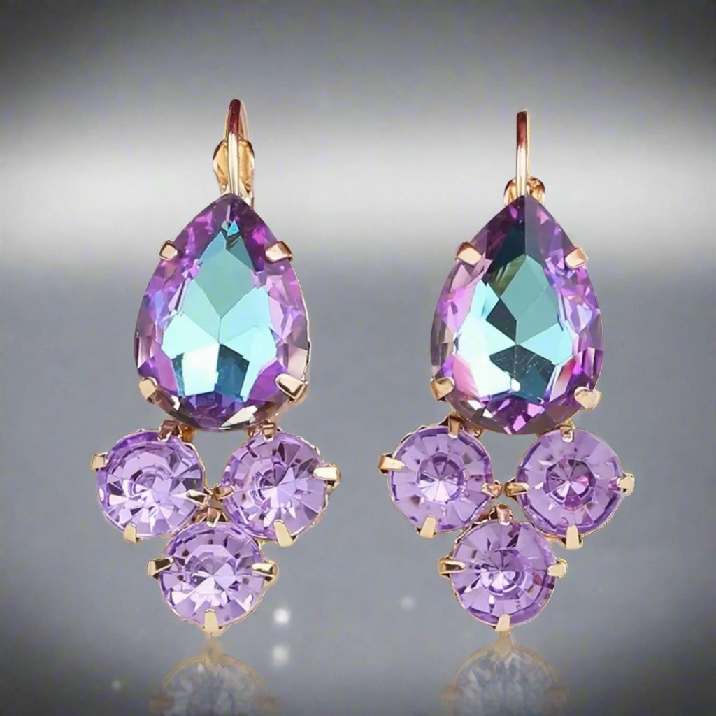 Color Rich Dangle Earrings-Pear