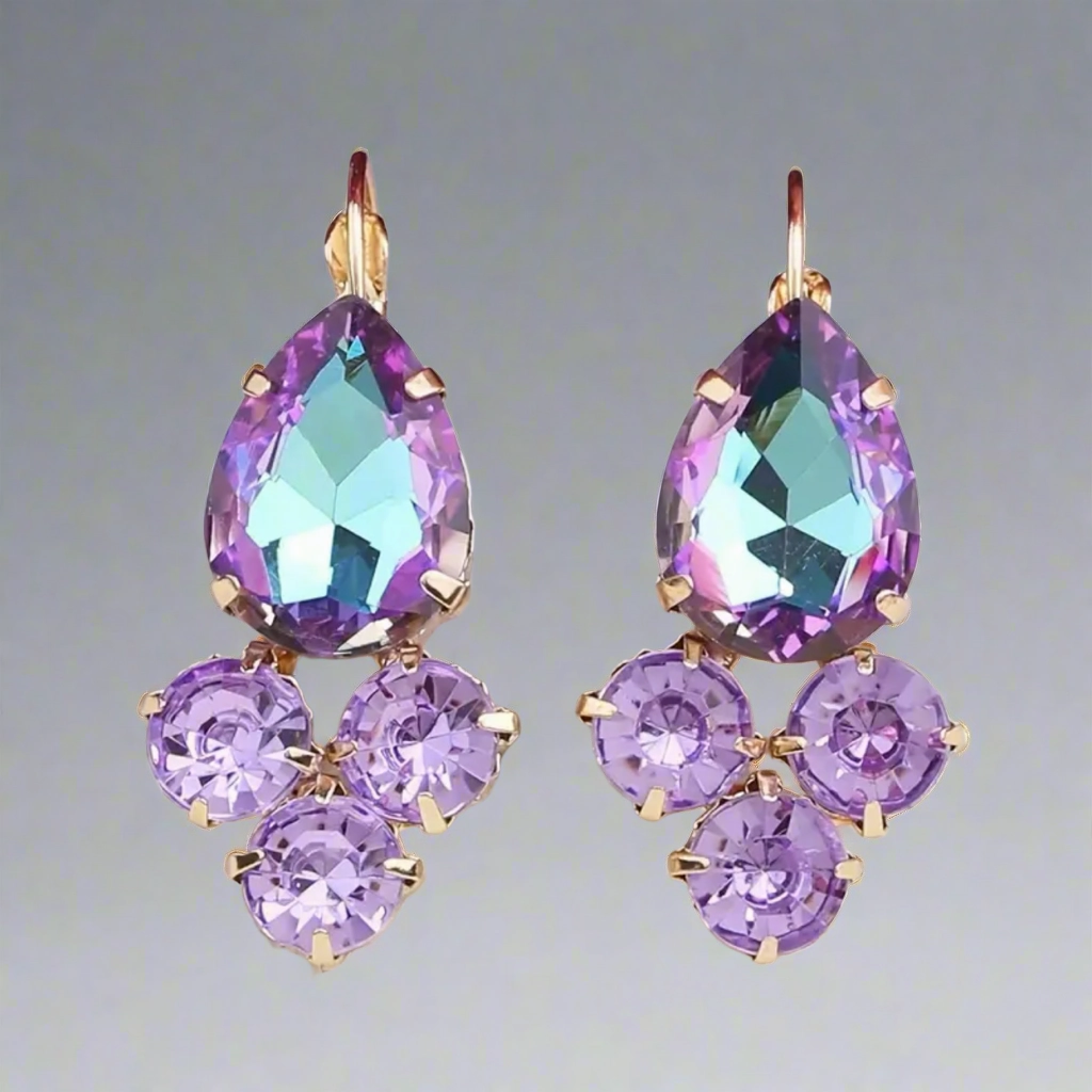 Color Rich Dangle Earrings-Pear