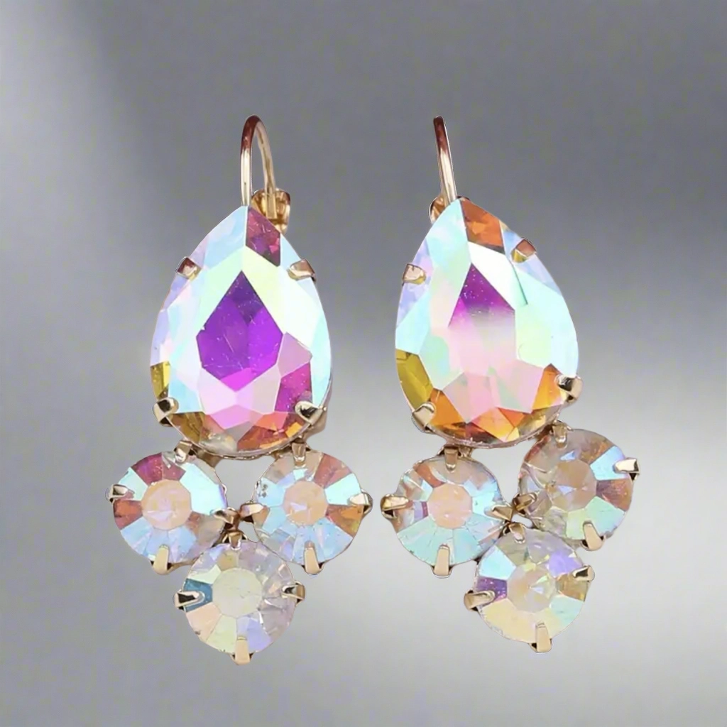 Color Rich Dangle Earrings-Pear