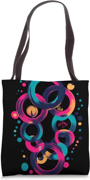 Colorful Abstract Circles Art Tote Bag