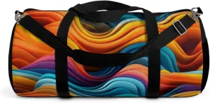 Colorful Abstract Duffle Bag – Bold LGBTQ Pride Gym & Travel Bag – Vibrant Multicolor Swirl Design