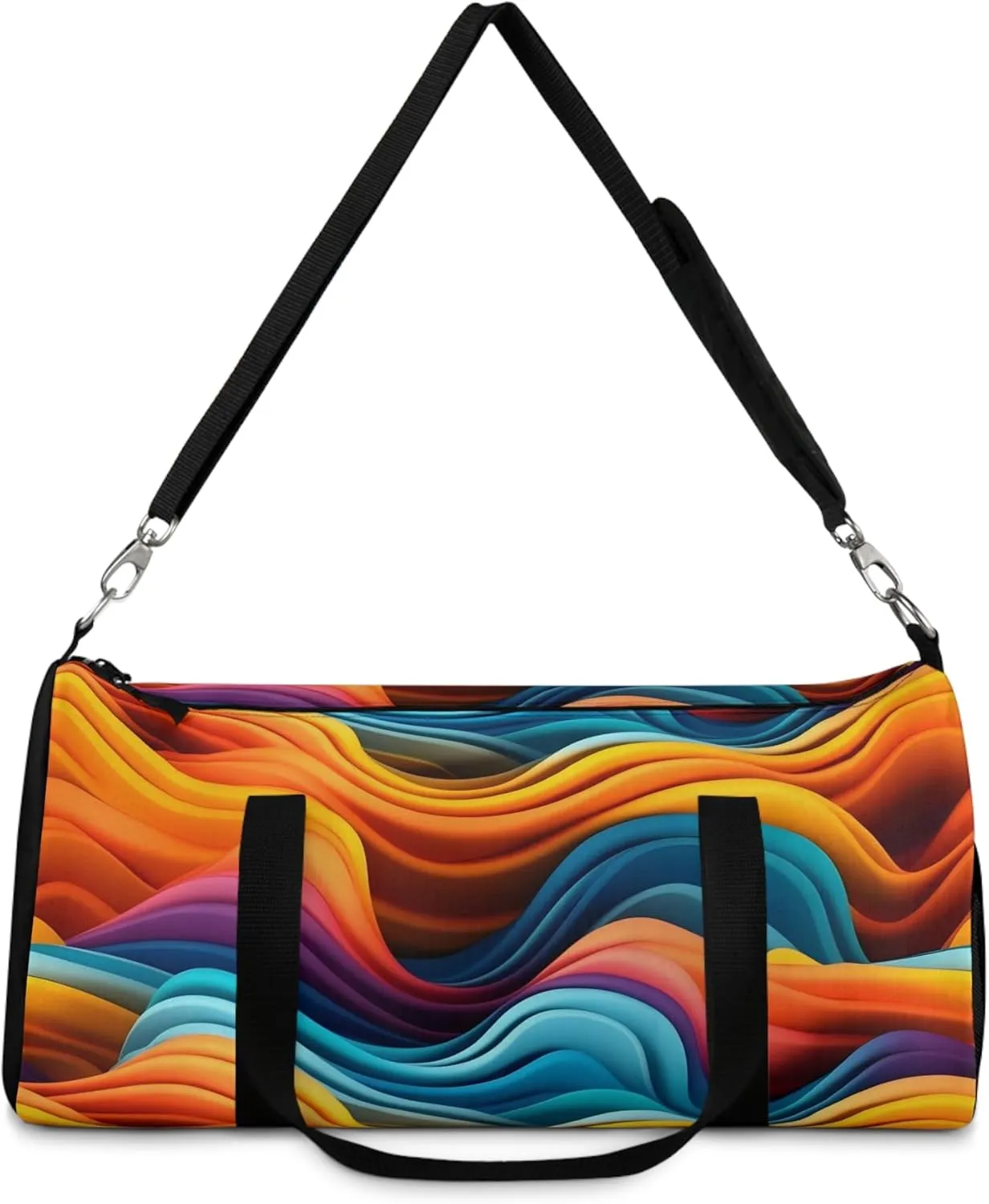 Colorful Abstract Duffle Bag – Bold LGBTQ Pride Gym & Travel Bag – Vibrant Multicolor Swirl Design