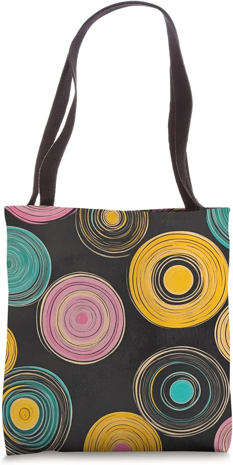 Colorful Concentric Circles Geometric Art Tote Bag