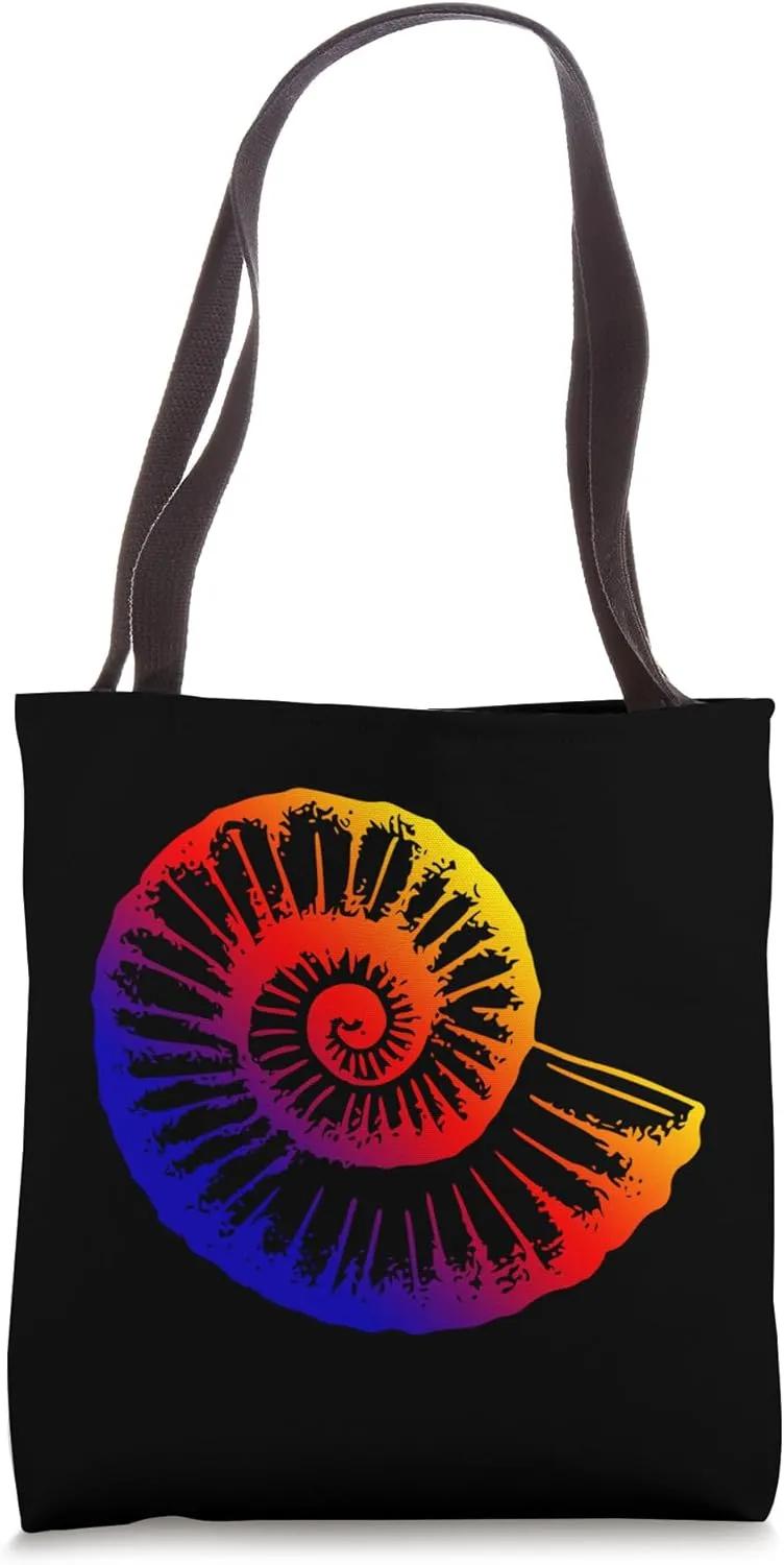 COLORFUL NAUTILUS SHELL COLOR BURST Vibrant Dynamic Symbolic Tote Bag
