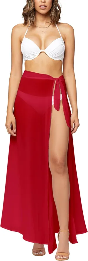 Conceited Women’s Cover Ups for Swimwear - Sheer Chiffon - Sarong Wrap Skirt Bathing Suit for Beach