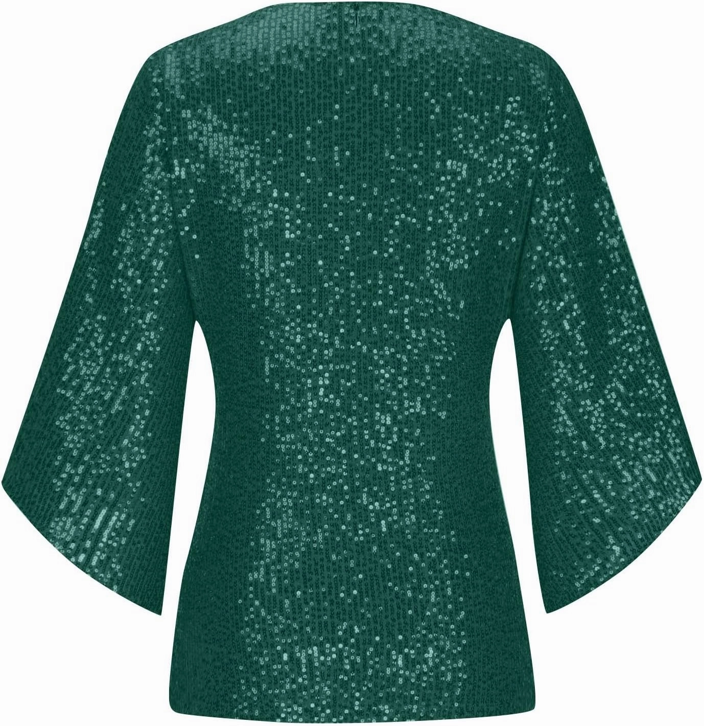 COTECRAM Womens Sequin Tops Summer Fashion Scoop Neck Sparkle Shimmer Short Sleeve/Sleeveless Tanks Tops for Party Night
