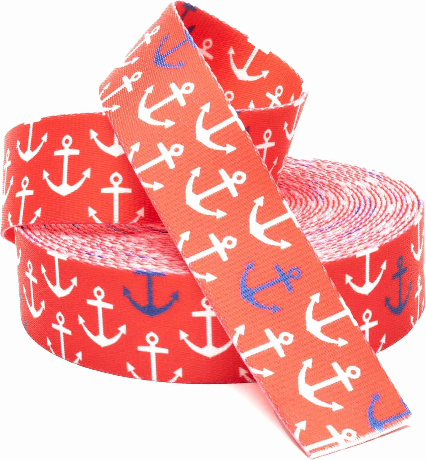 Country Brook Design - Red Anchors Away Polyester Webbing
