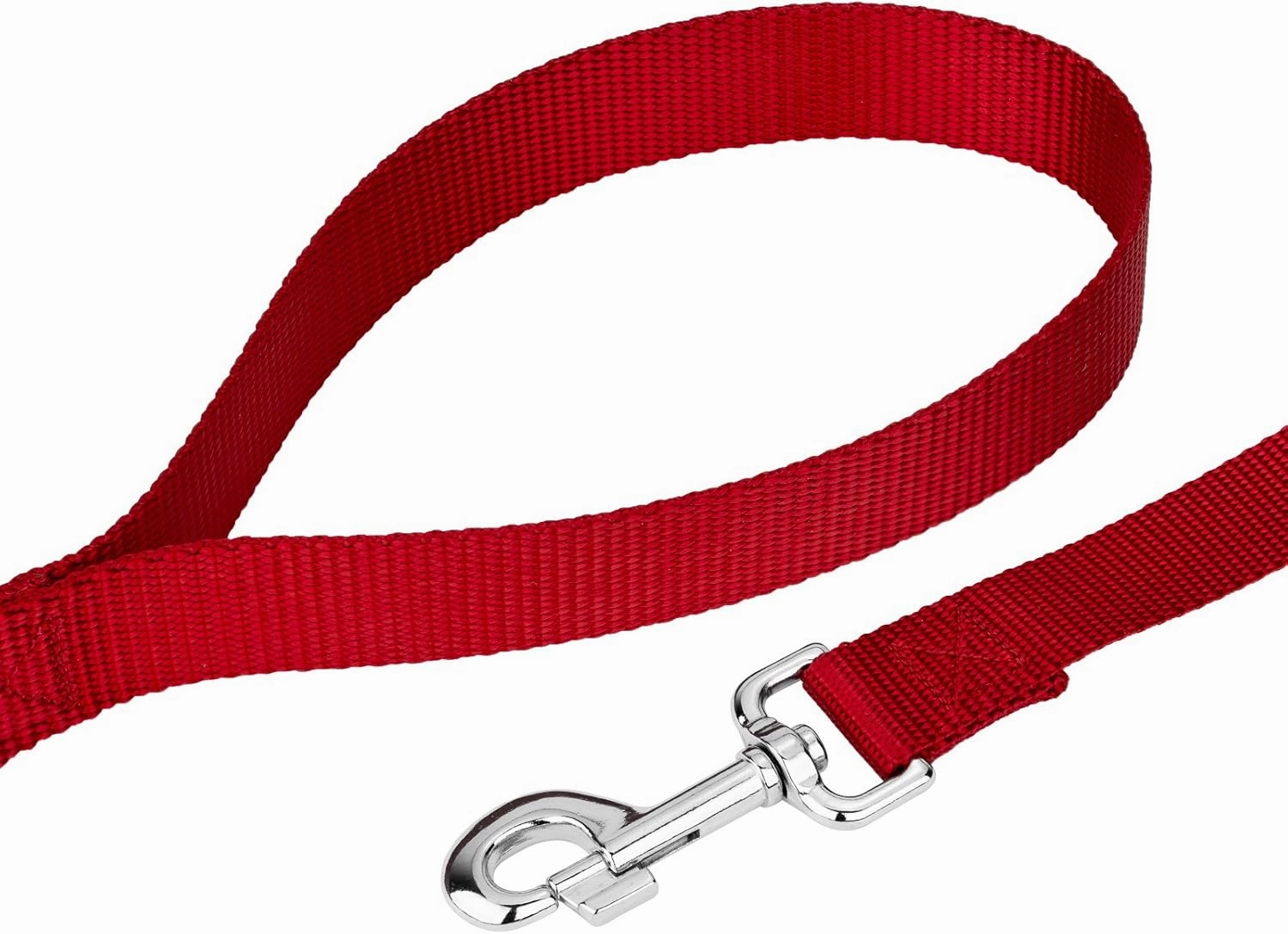 Country Brook Petz Premium Nylon Dog Collar and Leash Set for Small Medium Large Dogs - Vibrant 30  Color Selection (Medium, 3/4 Inch, Red)
