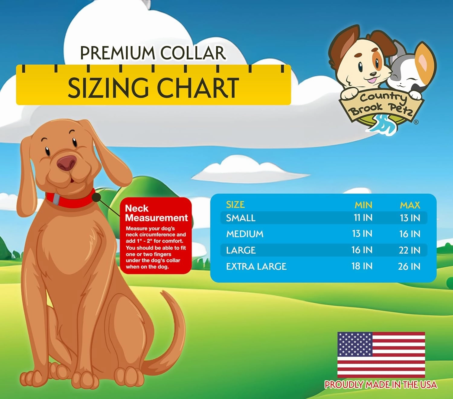 Country Brook Petz Premium Nylon Dog Collar and Leash Set for Small Medium Large Dogs - Vibrant 30  Color Selection (Medium, 3/4 Inch, Red)