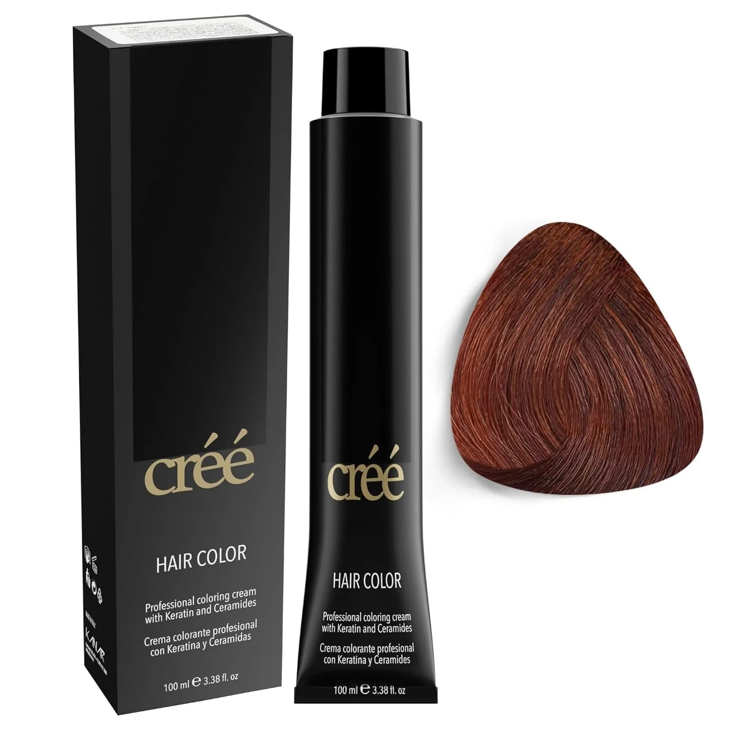 Cree Professional 6.4 - Dark Copper Blond Permanent Hair Color - Long Lasting, Rich Vibrant - Gray Coverage 100ml - 3.4 fl.oz.