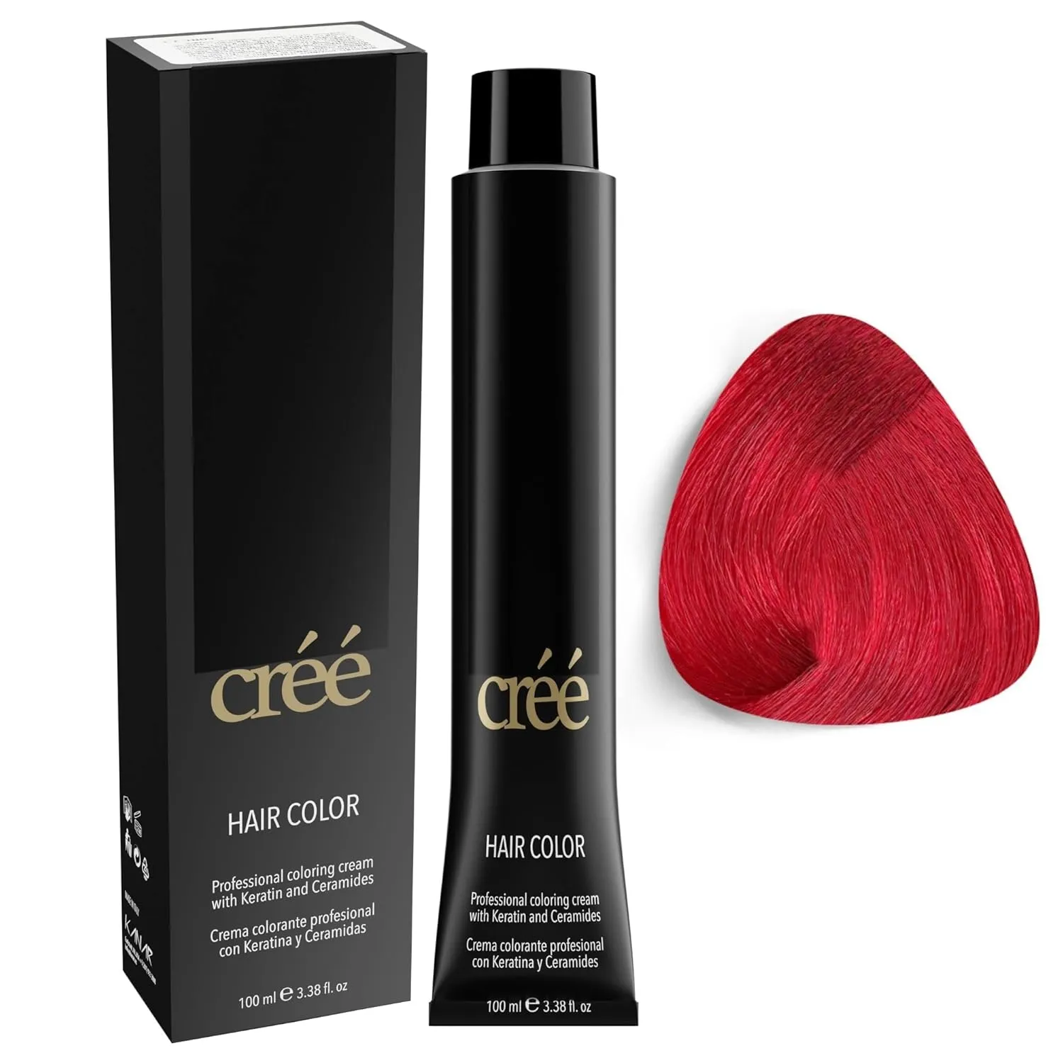 Cree Professional Red - Permanent Hair Color - Long Lasting, Rich Vibrant - Gray Coverage 100ml - 3.4 fl.oz.