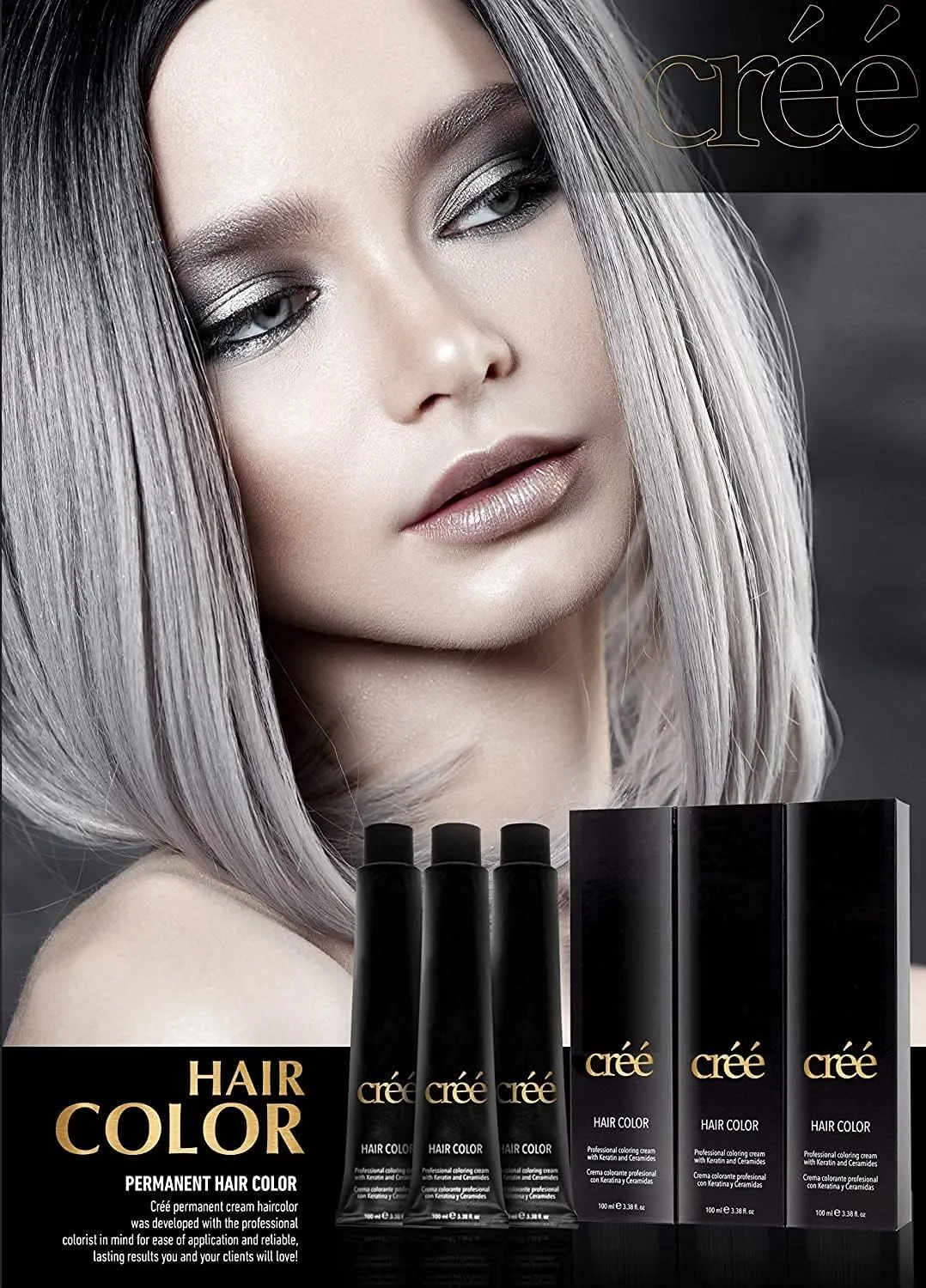 Cree Professional Red - Permanent Hair Color - Long Lasting, Rich Vibrant - Gray Coverage 100ml - 3.4 fl.oz.