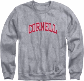 Crewneck Sweatshirt, Unisex, Essential Logo, Premium Grey Heavyweight Cotton Blend Fleece