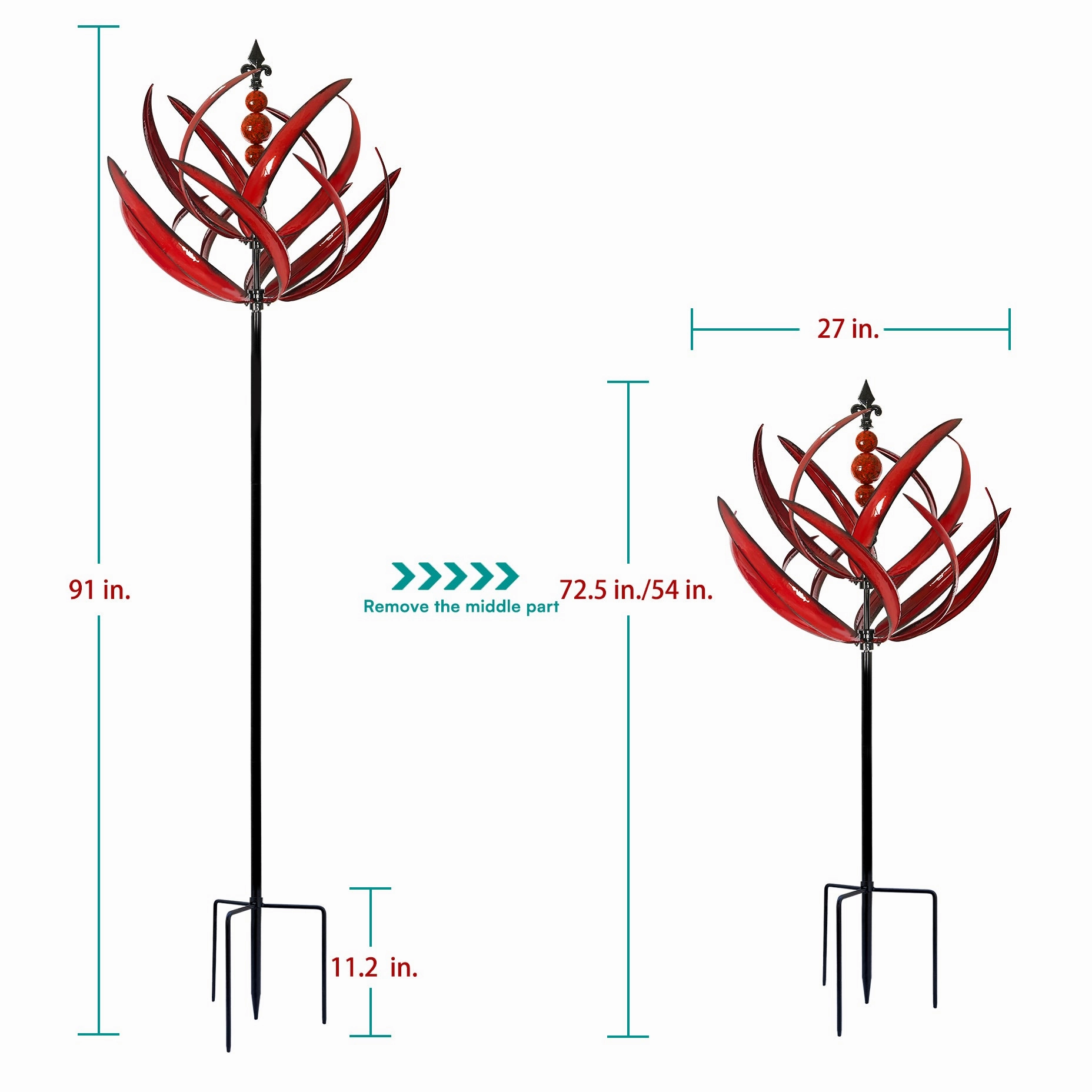 Crimson Lotus Wind Spinner