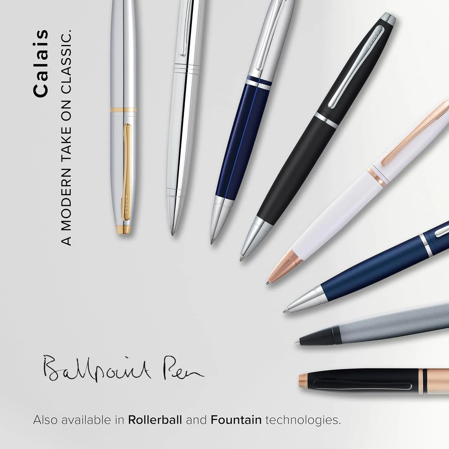 Cross Calais Refillable Ballpoint Pen Presented in a Luxury Gift Box - Medium Point, Black Ink, Matte Black