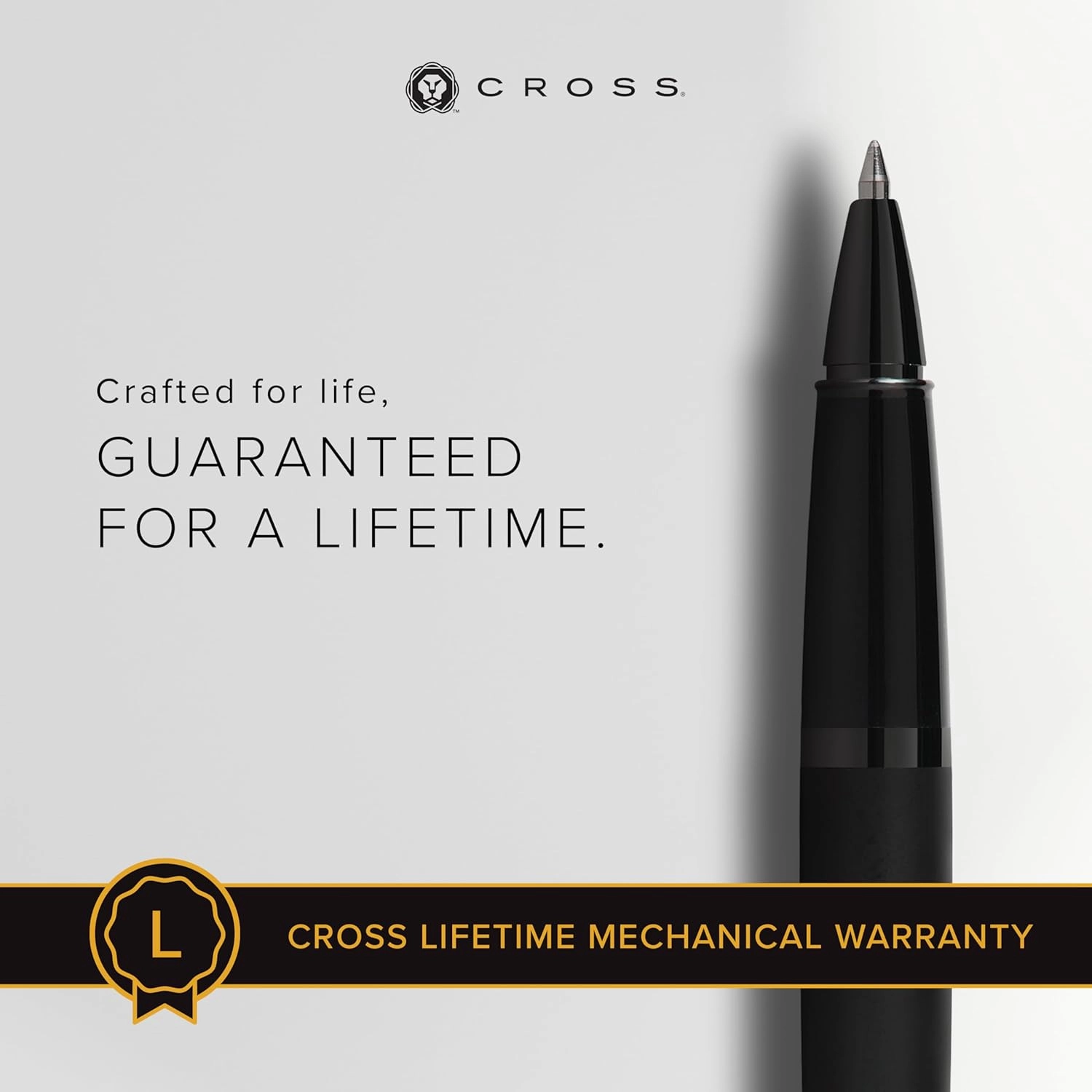 Cross Bailey Refillable Rollerball Pen Presented in a Premium Gift Box - Medium Point, Black Ink, Matte Black