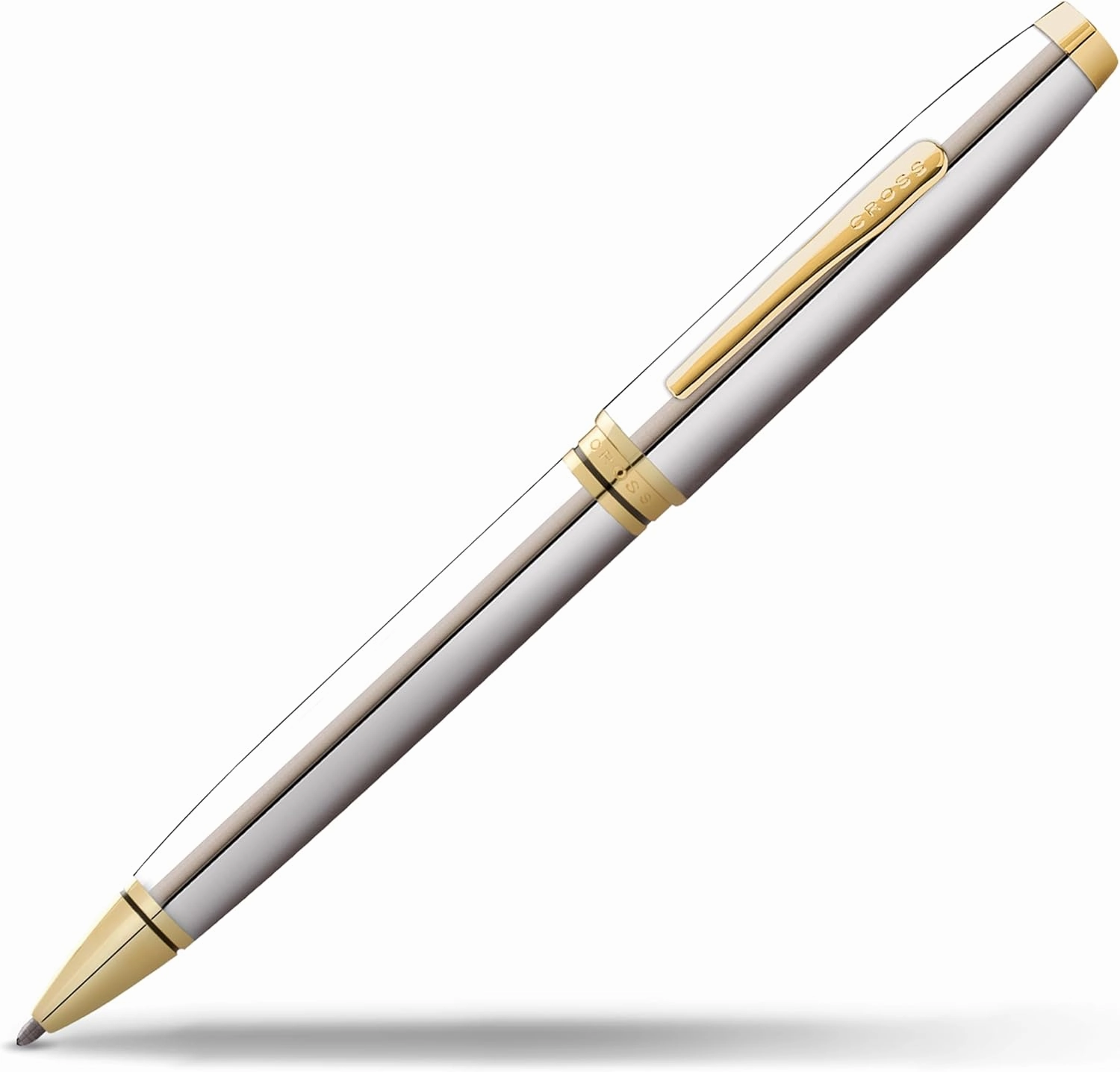 Cross Coventry Refillable Ballpoint Pen Presented in a Everyday Gift Box - Medium Point, Black Ink, Polished Chrome & Gold