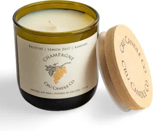 Cru Candle Wine Scented Candles - Extra Strong Champagne Scented Soy Candles, Hand-Poured Rech Scent Candle Gifts for Sommelier, Wine Lovers Gifts for Women, Aroma Scent - Champagne Soothing Fragrance