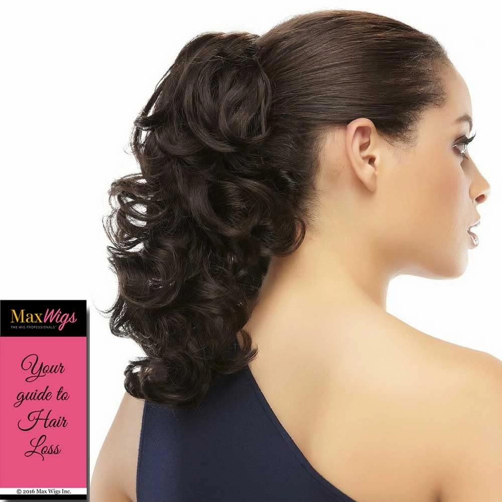 Crush Ponytail Color 24BT102 Banana Split Easihair Hairpieces 7.5-10" Length Reversible Claw Clip Attachment Synthetic Curly Layered Pony Clip On Bundle MaxWigs Hairloss Booklet