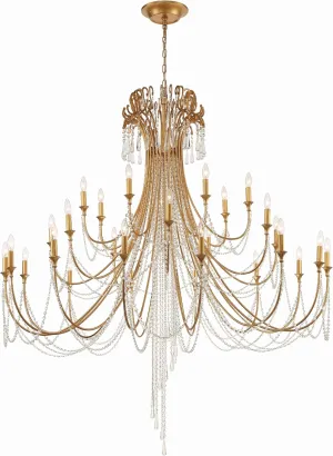 Crystorama Arcadia 28 Light Antique Gold Chandelier