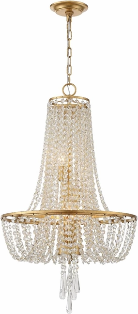 Crystorama Arcadia 4 Light Antique Gold Chandelier