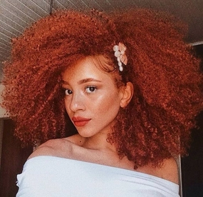 Curly Afro Wigs for Black Women Short Kinky Curly Wigs with Bangs 14inch Copper Red Afro Hair Synthetic Fiber Wig(350R)