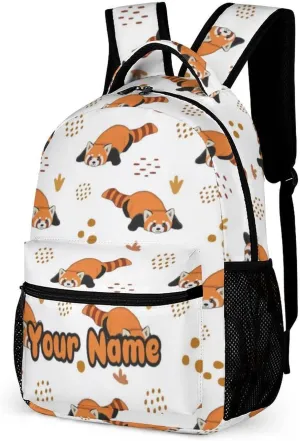 Custom Red Panda School Backpack for Kids Girls Boys, 16 Inch Cute Red Pandas Themed Bookbag, Personalized School Backpack for Students Children, Lightweight, Large Capacity